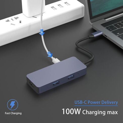 USB C Adapter, USB C Hub, Dongle for Laptop, 6 in 1 4K HDMI Dual Display Multport Adapter for Tablet, Surface Pro 8 and More(4K HDMI USB 3.0 SD/TF Card Reader 100W PD) in Saudi Arabia