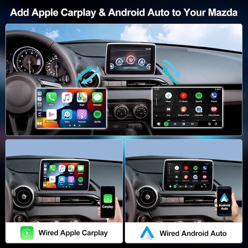 CAMECHO Apple Carplay Android Auto Retrofit Kit Compatible with Mazda 2 3 6 CX5 CX9 CX3 MX5 2014-2020 Apple Car Play Adapter Interface Port Fits MZD Connect System Mazda CarPlay Kit in Saudi Arabia