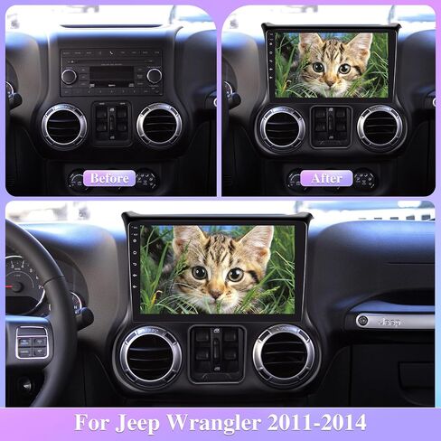 [8 Core 4G+64G] راديو سيارة لسيارة Jeep Wrangler 2011 2012 2013 2014-10.1 بوصة شاشة تعمل باللمس بنظام Android ستيريو تشغيل السيارة، DSP 32 EQ Audio/IPS Screen/Carplay/Android Auto/SWC/BT 5.0/WiFi in Saudi Arabia