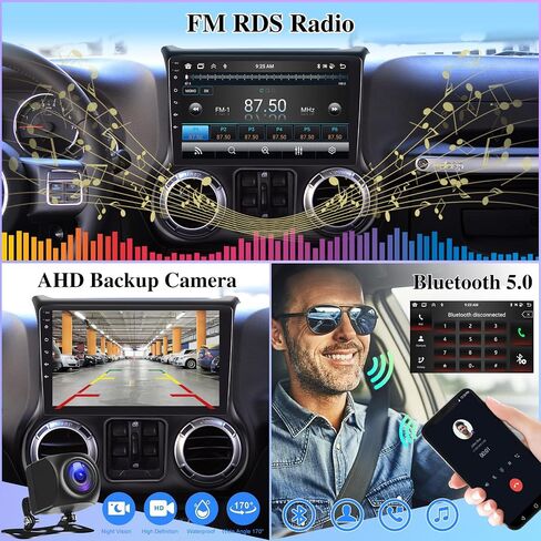 [8 Core 4G+64G] راديو سيارة لسيارة Jeep Wrangler 2011 2012 2013 2014-10.1 بوصة شاشة تعمل باللمس بنظام Android ستيريو تشغيل السيارة، DSP 32 EQ Audio/IPS Screen/Carplay/Android Auto/SWC/BT 5.0/WiFi in Saudi Arabia