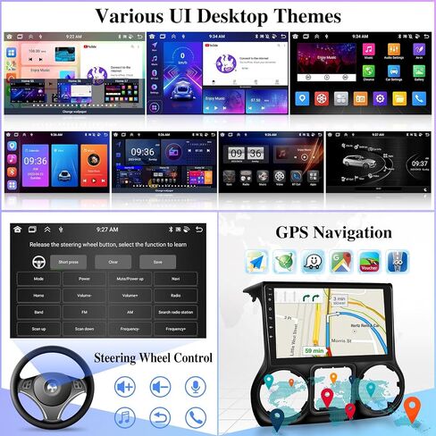 [8 Core 4G+64G] راديو سيارة لسيارة Jeep Wrangler 2011 2012 2013 2014-10.1 بوصة شاشة تعمل باللمس بنظام Android ستيريو تشغيل السيارة، DSP 32 EQ Audio/IPS Screen/Carplay/Android Auto/SWC/BT 5.0/WiFi in Saudi Arabia