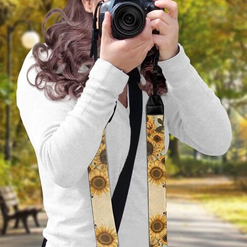 GLENLCWE American Flag Butterfly Adjustable Camera Strap,Soft Canvas Shoulder Strap Belt with Buckles Fit All Cameras in Kuwait