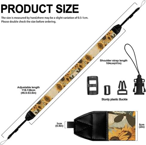 GLENLCWE American Flag Butterfly Adjustable Camera Strap,Soft Canvas Shoulder Strap Belt with Buckles Fit All Cameras in Kuwait