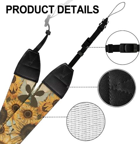 GLENLCWE American Flag Butterfly Adjustable Camera Strap,Soft Canvas Shoulder Strap Belt with Buckles Fit All Cameras in Kuwait