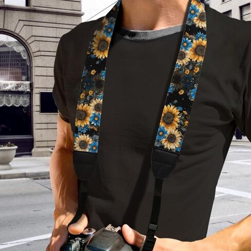 GLENLCWE American Flag Butterfly Adjustable Camera Strap,Soft Canvas Shoulder Strap Belt with Buckles Fit All Cameras in Kuwait