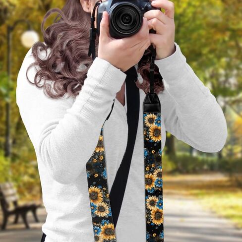 GLENLCWE American Flag Butterfly Adjustable Camera Strap,Soft Canvas Shoulder Strap Belt with Buckles Fit All Cameras in Kuwait
