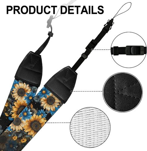 GLENLCWE American Flag Butterfly Adjustable Camera Strap,Soft Canvas Shoulder Strap Belt with Buckles Fit All Cameras in Kuwait