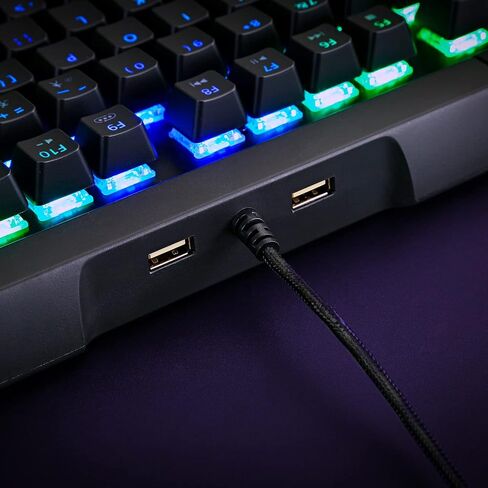VOIDRAY EX Mechanical Gaming Keyboard with Cherry MX Silver Speed Switches Media Keys RGB Breath Changing Backlight Anti-Ghosting with 2 USB Ports in Saudi Arabia