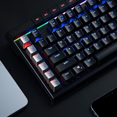 VOIDRAY EX Mechanical Gaming Keyboard with Cherry MX Silver Speed Switches Media Keys RGB Breath Changing Backlight Anti-Ghosting with 2 USB Ports in Saudi Arabia