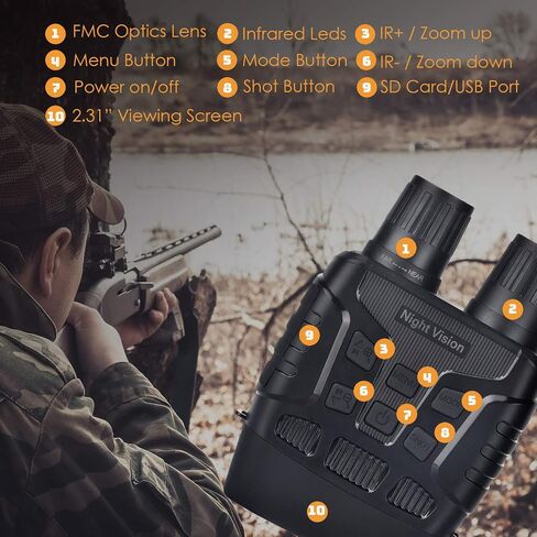 Night Vision Goggles Binoculars,984ft Infrared Night Vision Range,2.31" TFT Screen with 960P HD Video and Image,Digital Infrared Binoculars with 32GB TF Card (NV-300) in Saudi Arabia