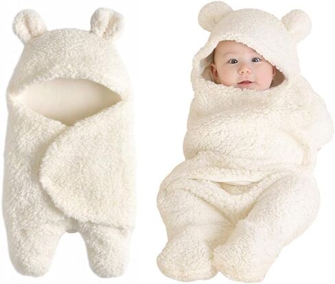 Cozy and Soft Baby Swaddle Blanket for Boys and Girls - Perfect for Newborns and Infants (White) in Kuwait