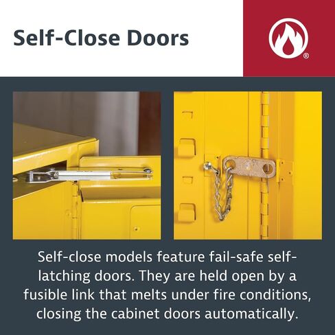 Justrite 891201 Sure-Grip EX Galvanized Steel 1 Door Manual Flammable Compac Safety Storage Cabinet, 12 Gallon Capacity, 23-1/4" Width x 35" Height x 18" Depth, 1 Adjustable Shelfs, Red in Saudi Arabia