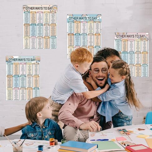 Lonfliness 4 Pcs Boho English Educational Posters Other Way to Say Poster Synonyms Poster Classroom Decorations Grammar Learning Charts Teacher Classroom Supplies Wall Decor Elementary Middle School in Saudi Arabia