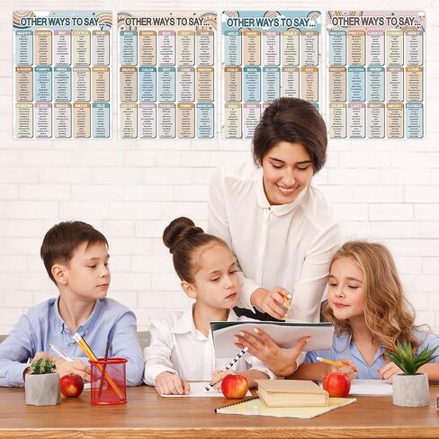 Lonfliness 4 Pcs Boho English Educational Posters Other Way to Say Poster Synonyms Poster Classroom Decorations Grammar Learning Charts Teacher Classroom Supplies Wall Decor Elementary Middle School in Saudi Arabia