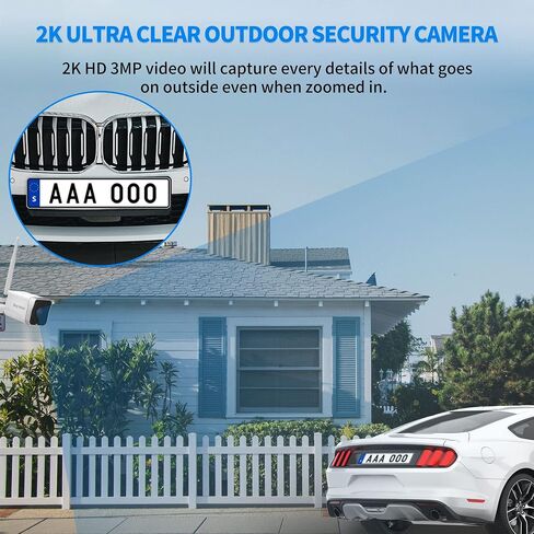 Septekon 2K Security Camera Outdoor，WiFi Cameras for Home Security Outside with Motion Detection Tracking, Night Vision, Two-Way Audio, IP66 Weatherproof, 2.4GHz Wi-Fi, Compatible with Alexa in Saudi Arabia