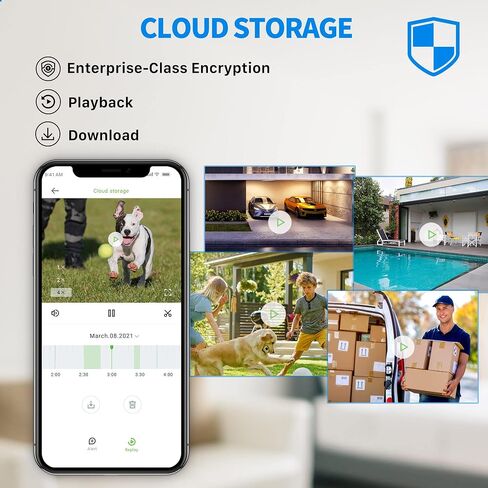 Septekon 2K Security Camera Outdoor，WiFi Cameras for Home Security Outside with Motion Detection Tracking, Night Vision, Two-Way Audio, IP66 Weatherproof, 2.4GHz Wi-Fi, Compatible with Alexa in Saudi Arabia