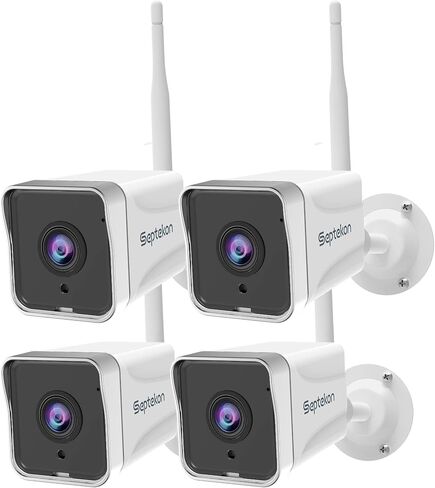 Septekon 2K Security Camera Outdoor，WiFi Cameras for Home Security Outside with Motion Detection Tracking, Night Vision, Two-Way Audio, IP66 Weatherproof, 2.4GHz Wi-Fi, Compatible with Alexa in Saudi Arabia