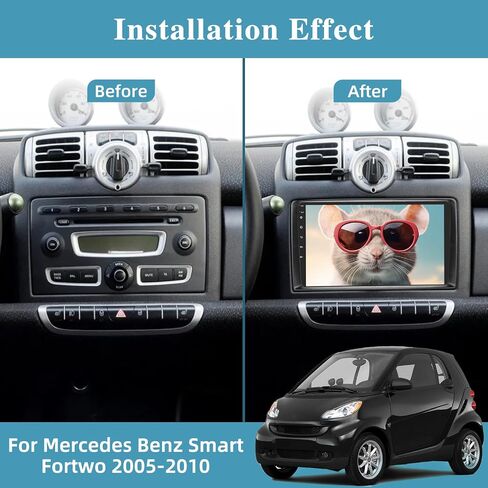 [2+64G] راديو سيارة لسيارة Mercedes Benz Smart Fortwo 2005-2010 - Carplay لاسلكي وAndroid Auto - شاشة لمس 9 بوصة Android 13 ستيريو سيارة مع WiFi/GPS/واجهة مستخدم متعددة + كاميرا احتياطية AHD in Saudi Arabia
