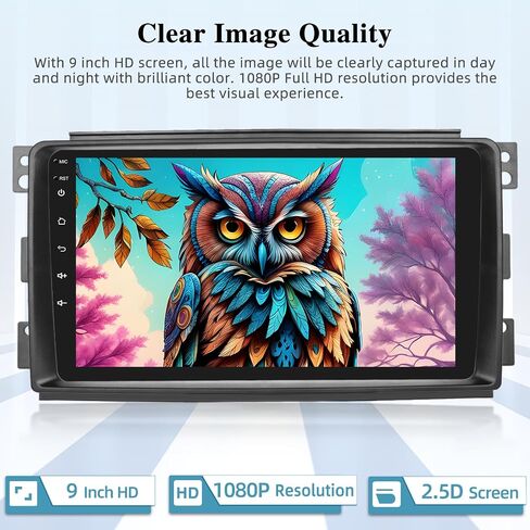 [2+64G] راديو سيارة لسيارة Mercedes Benz Smart Fortwo 2005-2010 - Carplay لاسلكي وAndroid Auto - شاشة لمس 9 بوصة Android 13 ستيريو سيارة مع WiFi/GPS/واجهة مستخدم متعددة + كاميرا احتياطية AHD in Saudi Arabia