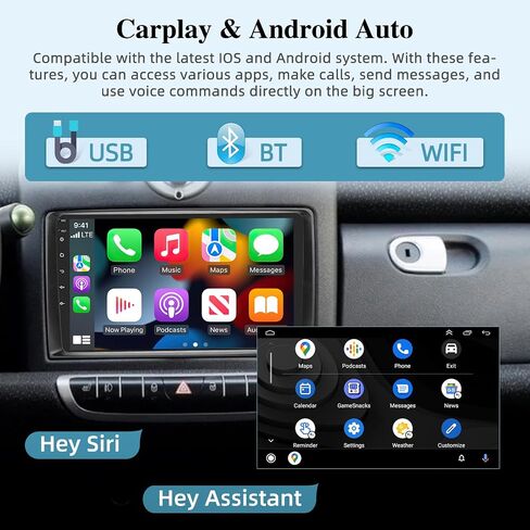 [2+64G] راديو سيارة لسيارة Mercedes Benz Smart Fortwo 2005-2010 - Carplay لاسلكي وAndroid Auto - شاشة لمس 9 بوصة Android 13 ستيريو سيارة مع WiFi/GPS/واجهة مستخدم متعددة + كاميرا احتياطية AHD in Saudi Arabia