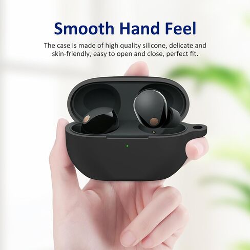 LEFXOMPHY Case for Sony WF-1000XM5 Earbuds 2023, Soft Silicone Cover Protective Skin Sleeve (Black) in Saudi Arabia
