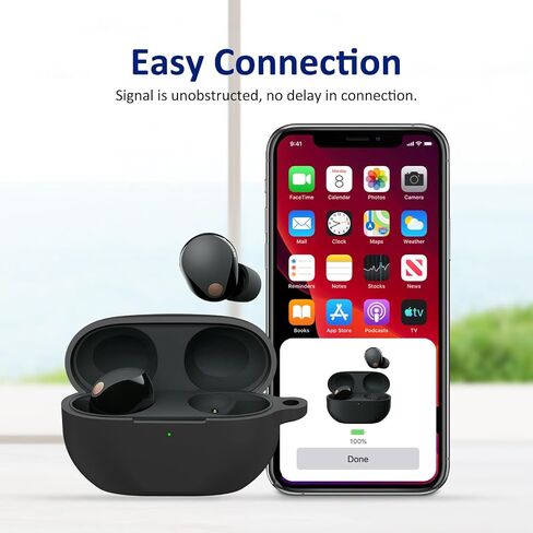 LEFXOMPHY Case for Sony WF-1000XM5 Earbuds 2023, Soft Silicone Cover Protective Skin Sleeve (Black) in Saudi Arabia