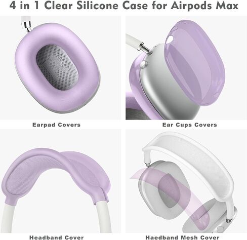 Silicone Case Cover for AirPods Max Headphones,Anti-Scratch Ear Pad Case Cover/Ear Cups Cover/Headband Cover for AirPods Max, Accessories Soft Silicone Skin Protector for Apple AirPods Max. in Saudi Arabia