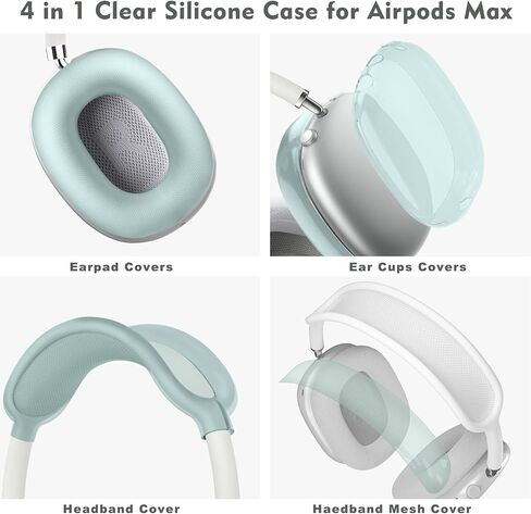 Silicone Case Cover for AirPods Max Headphones,Anti-Scratch Ear Pad Case Cover/Ear Cups Cover/Headband Cover for AirPods Max, Accessories Soft Silicone Skin Protector for Apple AirPods Max. in Saudi Arabia