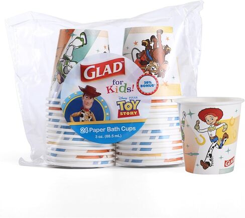 Glad for Kids Disney Pixar Toy Story 9oz Paper Cups | Paper Cups, Kids Cups| Kid-Friendly Paper Cups for Everyday Use, 9oz Disposable Cups for Kids 40 Ct in Saudi Arabia