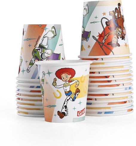 Glad for Kids Disney Pixar Toy Story 9oz Paper Cups | Paper Cups, Kids Cups| Kid-Friendly Paper Cups for Everyday Use, 9oz Disposable Cups for Kids 40 Ct in Saudi Arabia