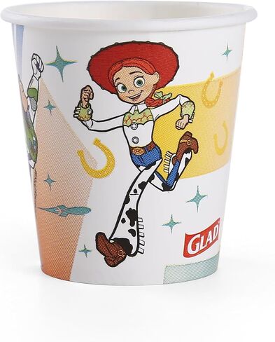 Glad for Kids Disney Pixar Toy Story 9oz Paper Cups | Paper Cups, Kids Cups| Kid-Friendly Paper Cups for Everyday Use, 9oz Disposable Cups for Kids 40 Ct in Saudi Arabia