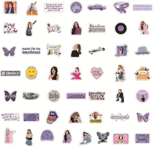 ملصقات Okivia، ملصقات مقاومة للماء لموسيقى المغني لحالة الهاتف المحمول، باب المرآب، الثلاجة، الجيتار، السيارة، سجل القصاصات، حقيبة التزلج، الدراجة النارية، الفتيات المراهقات، ملصقات الموسيقى 100 قطعة in Kuwait