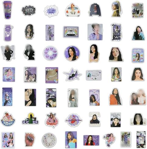 ملصقات Okivia، ملصقات مقاومة للماء لموسيقى المغني لحالة الهاتف المحمول، باب المرآب، الثلاجة، الجيتار، السيارة، سجل القصاصات، حقيبة التزلج، الدراجة النارية، الفتيات المراهقات، ملصقات الموسيقى 100 قطعة in Kuwait