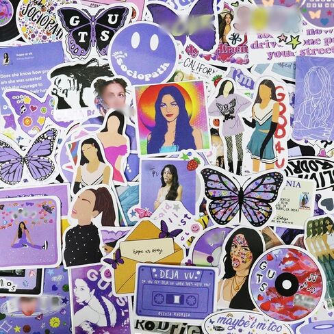 ملصقات Okivia، ملصقات مقاومة للماء لموسيقى المغني لحالة الهاتف المحمول، باب المرآب، الثلاجة، الجيتار، السيارة، سجل القصاصات، حقيبة التزلج، الدراجة النارية، الفتيات المراهقات، ملصقات الموسيقى 100 قطعة in Kuwait