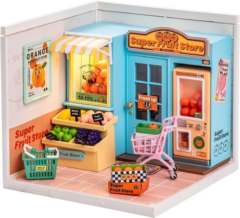 ROBOTIME DIY Miniature House Kit Mini Dollhouse Building Toy Set البلاستيك غرفة صغيرة صنع عدة مع الملحقات نموذج غرفة الحرفية هواية الهدايا اللائقة (غرفة نوم حلم الحلو) in Kuwait