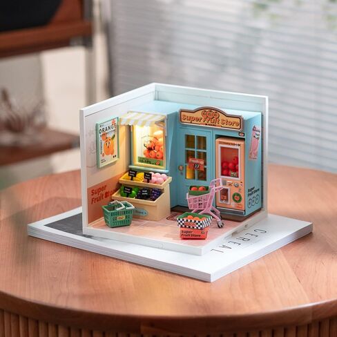 ROBOTIME DIY Miniature House Kit Mini Dollhouse Building Toy Set البلاستيك غرفة صغيرة صنع عدة مع الملحقات نموذج غرفة الحرفية هواية الهدايا اللائقة (غرفة نوم حلم الحلو) in Kuwait