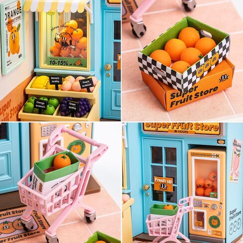 ROBOTIME DIY Miniature House Kit Mini Dollhouse Building Toy Set البلاستيك غرفة صغيرة صنع عدة مع الملحقات نموذج غرفة الحرفية هواية الهدايا اللائقة (غرفة نوم حلم الحلو) in Kuwait