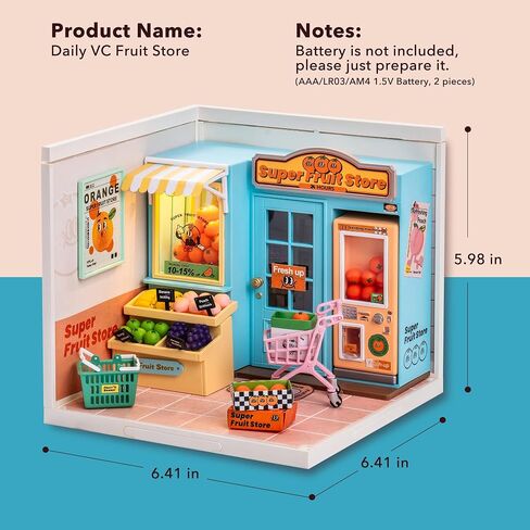 ROBOTIME DIY Miniature House Kit Mini Dollhouse Building Toy Set البلاستيك غرفة صغيرة صنع عدة مع الملحقات نموذج غرفة الحرفية هواية الهدايا اللائقة (غرفة نوم حلم الحلو) in Kuwait