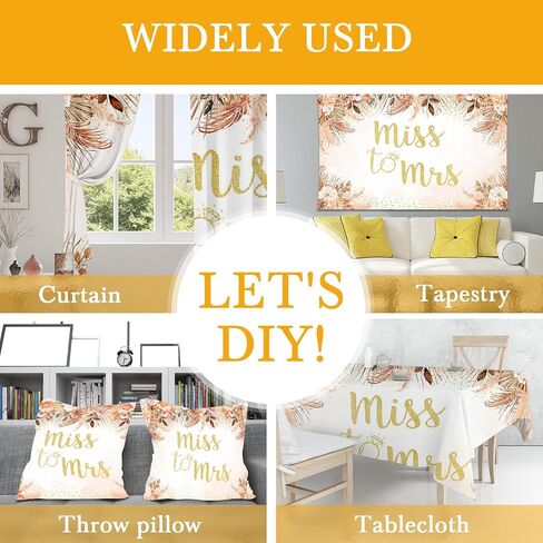 Mocsicka Fall Bridal Shower Backdrop Autumn Leaves Boho Wedding Miss to Mrs Party Decoration Pampas Grass Rust Terracotta Flower Bachelorette Party Banner Photo Props (Terracotta, 7x5ft(82''x60'')) in Saudi Arabia