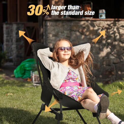 Ultralight Camping Chair Backpacking, Compact Folding Camp Chair w/Side Pocket, Portable Camping Chair w/Storage Bag for Hiking, Travel, Beach, Fishing, Support 400lbs, 2Pack in Kuwait