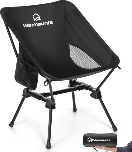 Ultralight Camping Chair Backpacking, Compact Folding Camp Chair w/Side Pocket, Portable Camping Chair w/Storage Bag for Hiking, Travel, Beach, Fishing, Support 400lbs, 2Pack in Kuwait