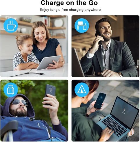 Coiled iPhone 16 Charger Cord,[MFi Certified] 3 in 1 Retractable Portable iPhone Fast Charger Cable Compatible with Lightning/USB Type C/Micro USB for iPhone 16 15 14 13 12 11 XS XR X 8 7 6 5 iPad in Kuwait