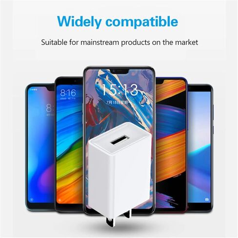 شاحن حائط USB، كتلة شحن سريعة 5 فولت 2 أمبير مع كابل USB، كتلة شاحن قابس USB متوافقة مع سخان زجاجات الأطفال، سامسونج، الكمبيوتر اللوحي، الهاتف، الوسادة، كيندل والمزيد in Saudi Arabia