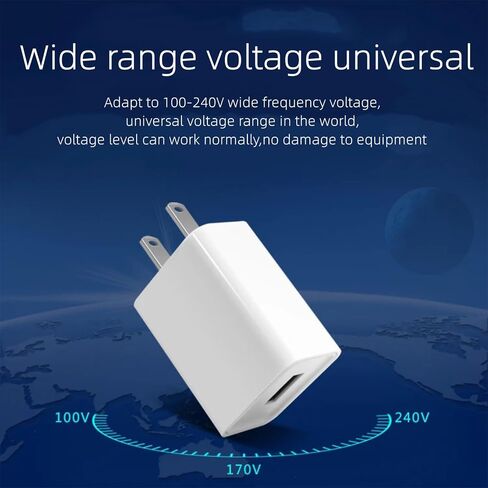 شاحن حائط USB، كتلة شحن سريعة 5 فولت 2 أمبير مع كابل USB، كتلة شاحن قابس USB متوافقة مع سخان زجاجات الأطفال، سامسونج، الكمبيوتر اللوحي، الهاتف، الوسادة، كيندل والمزيد in Saudi Arabia