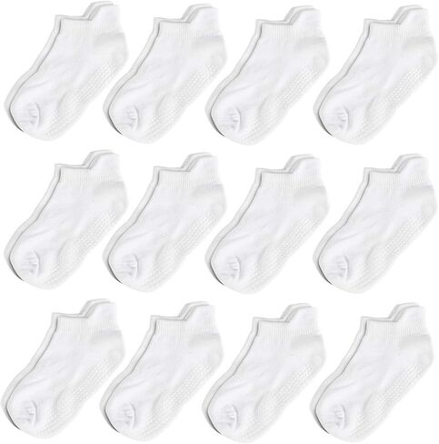 Baby Toddlers Anti Skid Grip Ankle Socks for Infant Newborn Kids Boys Girls-6&12 Pack in Saudi Arabia