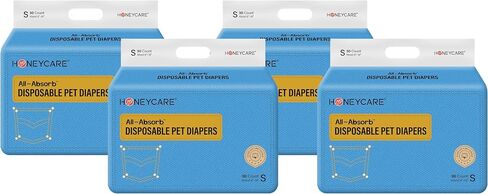 حفاضات الكلاب الأنثوية من Honeycare، حفاضات للاستعمال مرة واحدة للكلب الأنثوي مع خصر قابل للتمدد، أدوات سحب للكلاب لسهولة الارتداء، حفاضات للكلاب في فترة الحرارة فائقة الامتصاص ومضادة للتسرب، حجم صغير، 30 قطعة in Saudi Arabia