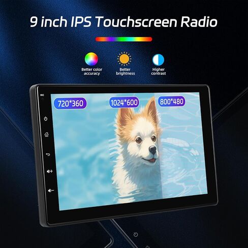 9 inch Single Din Touchscreen Car Stereo with Wireless Carplay and Android Auto, NHOPEEW Detachable IPS Touch Screen Car Radio - Mirror Link, Bluetooth, FM, USB/TF/AUX, SWC + AHD Rearview Camera in Saudi Arabia
