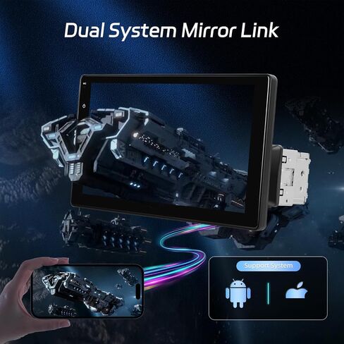 9 inch Single Din Touchscreen Car Stereo with Wireless Carplay and Android Auto, NHOPEEW Detachable IPS Touch Screen Car Radio - Mirror Link, Bluetooth, FM, USB/TF/AUX, SWC + AHD Rearview Camera in Saudi Arabia