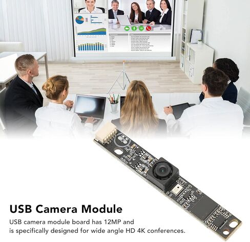 وحدة كاميرا USB، وحدة كاميرا بتركيز تلقائي بعدسة 12 ميجابكسل 4K بدون تشويه، لوحة كاميرا ويب USB صغيرة بزاوية عريضة 123 درجة لنظام التشغيل Windows Linux in Saudi Arabia