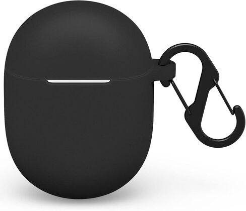 حافظة سيليكون Geiomoo متوافقة مع Google Pixel Buds Pro وGoogle Pixel Buds Pro 2، غطاء واقٍ مزود بحلقة تسلق (أسود) in Saudi Arabia